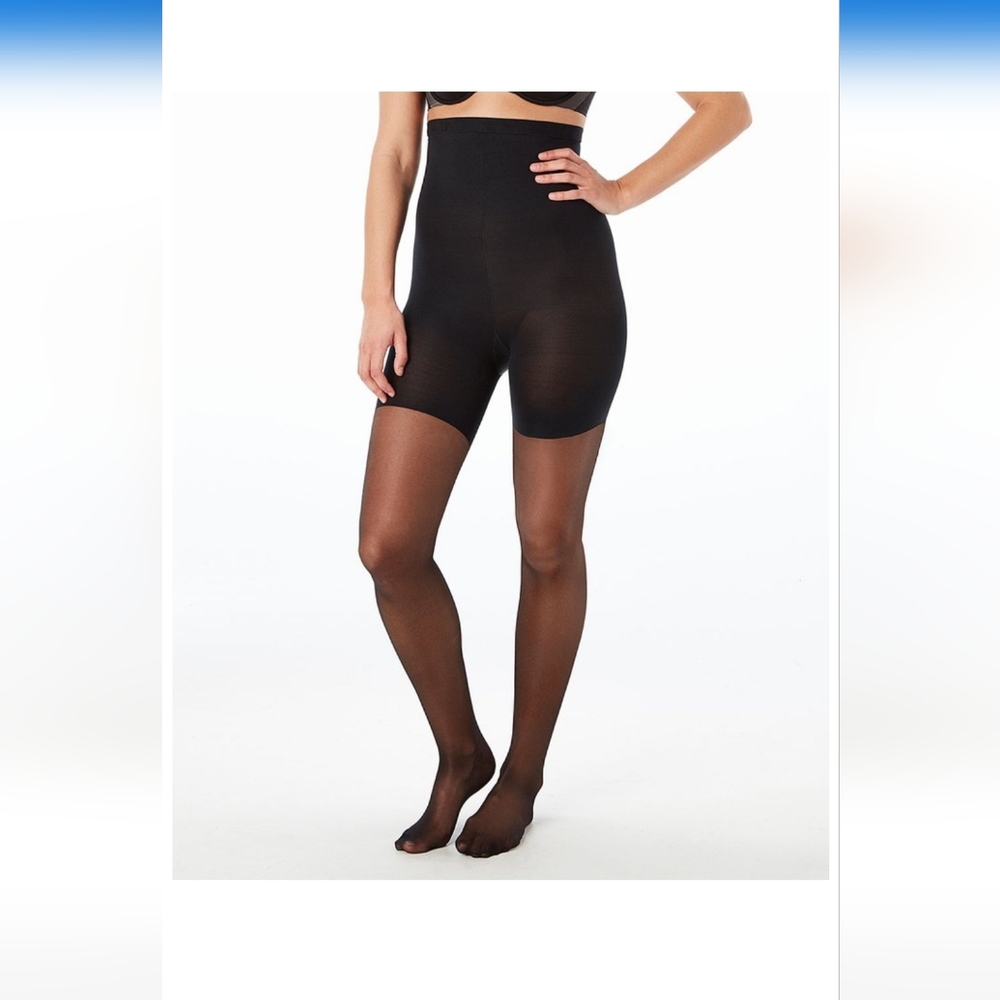 Very black High Waisted Sheer Shaping Tights